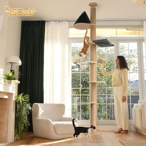 Luxury Eco-Friendly Simple Large <strong>Cat</strong> Tree Tower Wood Floor-to-Ceiling <strong>Climbing</strong> Scratcher Condo <strong>Furniture</strong> Scratch <strong>Post</strong> Packed - Product Image 2