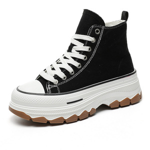 2026 Autumn New Classic Sports Loafers Breathable High Collar <b>Canvas</b> Shoes with Thick Sole Height Increasing Versatile Design - Product Image 3