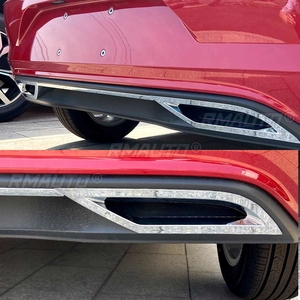 3 pièces de garniture de diffuseur de pare-chocs arrière avec sortie d'air et bande d'échappement pour Volkswagen VW Polo MK6 Polo Plus 2018 2019 20+ - Product Image 3