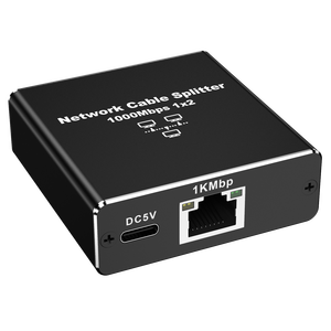 อะแดปเตอร์อีเทอร์เน็ต RJ45กิกะบิต1000Mbps ตัวแยกสัญญาณอินเทอร์เน็ตเครือข่ายแลนอลูมิเนียมอัลลอยด์<span class=keywords><strong>1</strong></span>ถึง<span class=keywords><strong>2</strong></span>ไดรเวอร์แบบปลั๊กแอนด์เพลย์ - Product Image 2