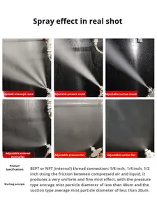 זרבובית ריסוס אוויר מתכווננת דו-נקודתית חדשה מפלדת אל-חלד 304 1/4 דו-נוזלית זווית רחבה סיפון ראש ריסוס מאוורר עגול - Product Image 4