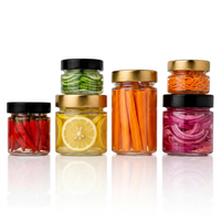 Frascos de Vidrio Transparente Ergo para Alimentos de 100 ml, 212 ml y 380 ml con Tapa Metálica Plateada