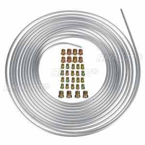 1/2 lot de tube en spirale de 25 pieds, en cuivre nickelé, diamètre extérieur 3/16 po, pour conduite de frein, avec 16 écrous de tube - Product Image 2