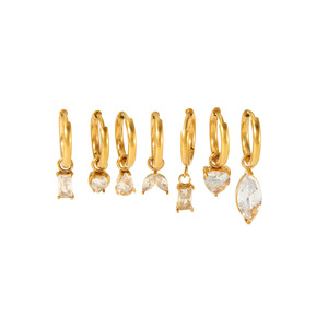 ต่างหูแฟชั่นทรงหยดน้ำ หัวใจประดับเพชรซิคอน ตัวเรือนสแตนเลสสตีลชุบทอง 18K เหมาะสำหรับงานปาร์ตี้ ต่างหูสำหรับผู้หญิง - Product Image 4