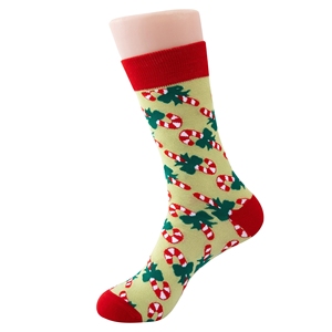 Chaussettes <span class=keywords><strong>de</strong></span> Noël pour hommes et femmes, mi-mollet, qualité export, motif flocon <span class=keywords><strong>de</strong></span> neige, vert, canne à sucre, petit sapin, parfaites pour les fêtes - Product Image 6