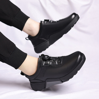 Nouvelles baskets en cuir de vachette première couche respirantes pour hommes, à lacets rapides, en cuir véritable noir, confortables pour le travail, tailles 38-44, de marque