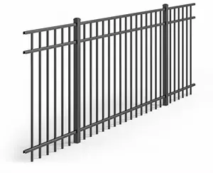 Factory Direct US black steel fence 6*8ft powder coated customized