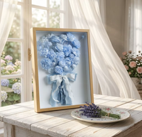 Bingkai Foto 3D Kayu Vintage dengan Bunga Awet, Hadiah untuk Ibu, Dekorasi Pernikahan, Valentine