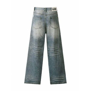 กางเกงยีนส์ขาตรงเอวสูงแบบอเมริกันย้อนยุคฤดูร้อนของผู้หญิงกางเกงขากว้างระบายอากาศได้ใส่สบายสำหรับเด็กผู้หญิงขนาดใหญ่พิเศษ - Product Image 4