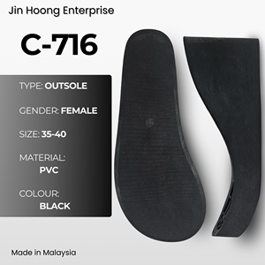 Sandales compensées noires en PVC pour femmes Jin Hoong C-716, 80 mm d'épaisseur, semelle extérieure antidérapante durable, caractéristiques résistantes à l'eau - Product Image 1