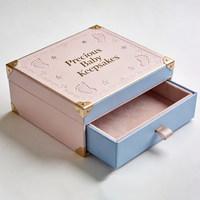 Boîte à souvenirs de luxe personnalisée pour bébé emballage en carton cadeau réutilisable conception bébés ensembles cadeaux boîte à souvenirs nouveau-né avec tiroir