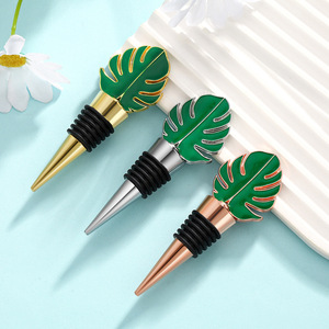 Leaf Shaped <b>Wine</b> Stopper Gold Silver Rose Gold Zinc Alloy Sealing Bottle Stopper For <b>Wine</b> Preservation - Product Image 1
