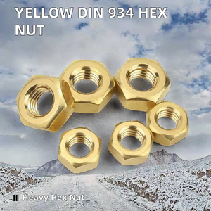 Écrou hexagonal lourd en acier jaune DIN 934 pour applications minières - Product Image 2