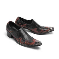 Xinzirain personnalisé hommes Fiery Gator en cuir véritable alligator peau de serpent métal casquette acier orteil impression Derby robe Oxford chaussures