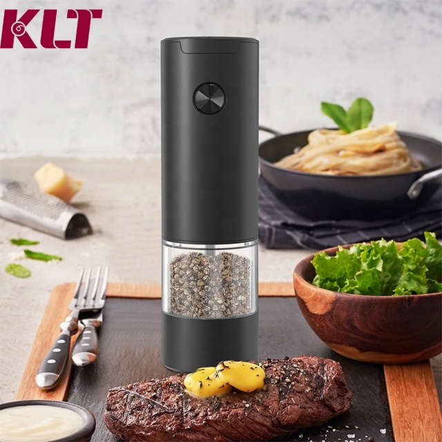 Black Battery Handheld Ceramic Spice Salt Mill Electric Pepper Mill