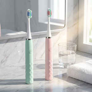 แปรงสีฟันไฟฟ้าโซนิค สีชมพูมิ้นท์ ขนแปรงนุ่ม กันน้ำ IPX7 ชาร์จไฟได้ ชาร์จแบบ Type C สำหรับผู้ใหญ่ - Product Image 4