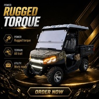 UTV électrique 4x4 de haute qualité pour 2 passagers, camion benne utilitaire avec une autonomie de 70-90 km et une vitesse de 30-50 km/h pour la ferme, le ranch et la chasse