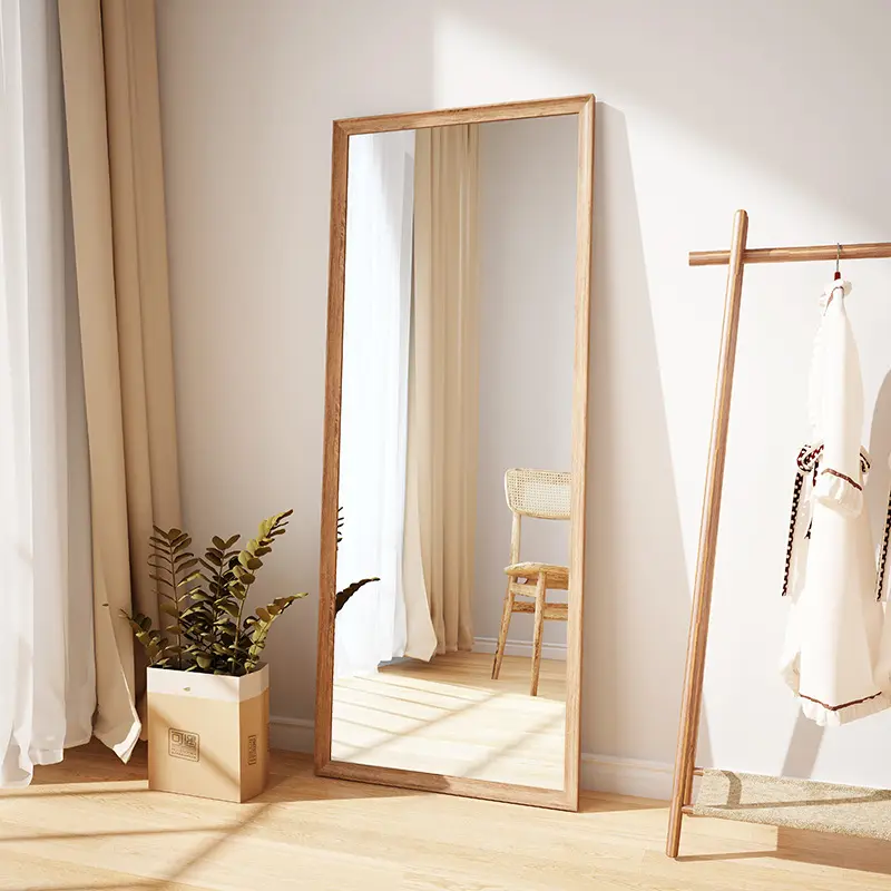 Home Decor Bedroom Full Length Large Dressing Floor Mirror with Wood Frame