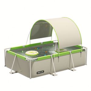 Piscina Plegable con Parasol, sin Inflado, de PVC, para Niños, Uso Doméstico, para Verano, Exterior, Grande, con Soporte -90 - Product Image 1