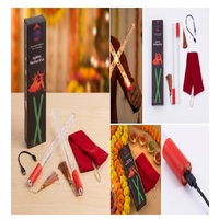 Bâtons lumineux Dandiya en acrylique LED de qualité supérieure, allumage/extinction automatique, rechargeables par USB, 7 couleurs, pompons en soie, réutilisables, SÉCURITAIRES, durables