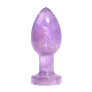 großhandel Quarz-Kristall Po-Plugs Brasilien Ametystine Anal Dildo Ametysten-Plugs Vagina-Massagegerät G-Punkt-Stimulator-Heilung