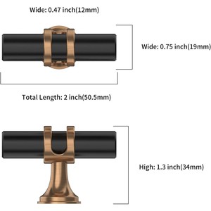 Modern Minimalist <b>Door</b> Handle Black Gold Single Hole <b>Knob</b> Easy Installation Drawer Cabinet Hardware Accessory - Product Image 3