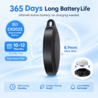 Traceur intelligent double système, mini localisateur GPS pour animaux de compagnie, étanche IP67, porte-clés portable pour le suivi des appareils Google Find My Device