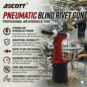 Herramienta Neumática de Remachado Ciego ASCOTT 5018 S50, <span class=keywords><strong>Remachadora</strong></span> Hidráulica Industrial y para Bricolaje con Fuerte Fuerza de Tracción - Product Image 2