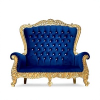 Fauteuil boule classique de luxe, style mi-siècle, capitonné, durable, 2 places, avec structure en bois massif et revêtement en tissu, pour salon et chambre d'hôtel