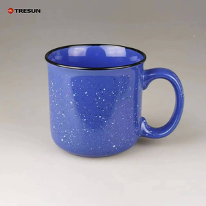Durable Thick Walled Camping Style <b>Large</b> Capacity Microwave Dishwasher Safe Enamel Vintage Porcelain Mugs <b>Cups</b> for Coffee - Product Image 3