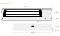 Produit de cylindres de serrure de capacité de la serrure magnétique électrique de porte simple 1200LBS/500KG