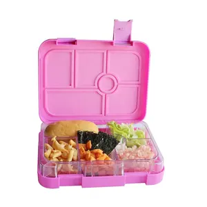 Изолированный Ланч-бокс для женщин и девушек, офисный обеденный контейнер с сумкой, экологически чистый раскладной контейнер для еды, розовый пищевой контейнер на вынос