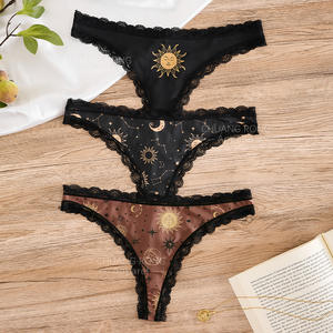 Lace Moon Print Panty Low-Rise Comfort Tanga Tallas grandes Ropa interior de mujer - Product Image 2