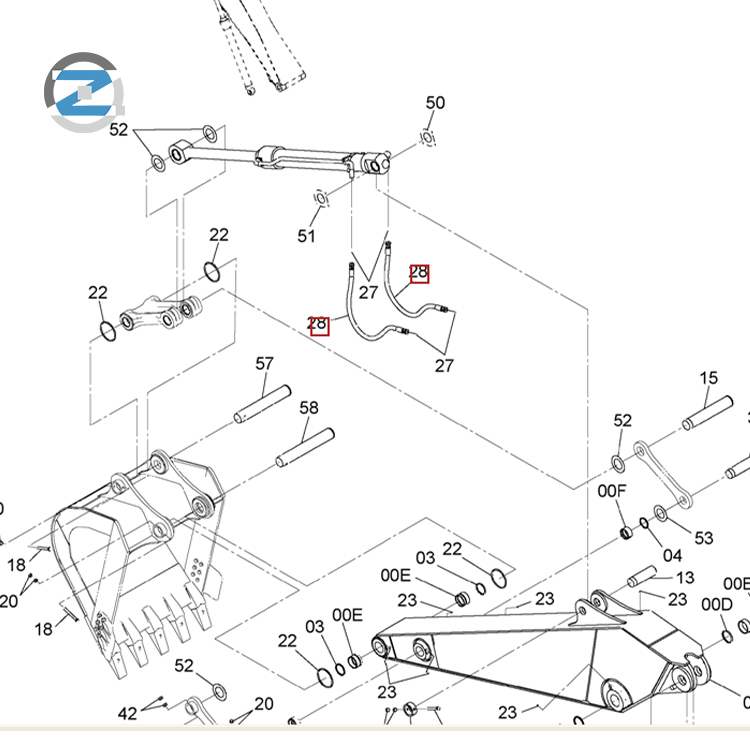 4628902 Bucket Cylinder Hose MAIN PIPING for Hitachi ZX350-3