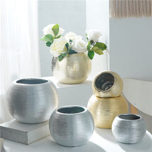 <span class=keywords><strong>Vase</strong></span> de fleurs en forme de boule d'argent, décoration nordique vintage de luxe, support de table en <span class=keywords><strong>céramique</strong></span>, <span class=keywords><strong>vase</strong></span> à fleurs ikeba - Product Image 6