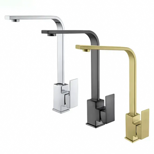 Haute qualité 304 acier inoxydable carré évier <span class=keywords><strong>mitigeur</strong></span> filigrane robinet noir mat robinet de cuisine avec <span class=keywords><strong>bec</strong></span> pivotant montage sur pont - Product Image 1