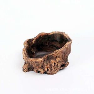 Vasi da Giardinaggio Vintage in Vendita, Vasi Realistici in <span class=keywords><strong>Cemento</strong></span> Effetto Legno per Piante Grasse, Cactus e Bonsai - Product Image 3