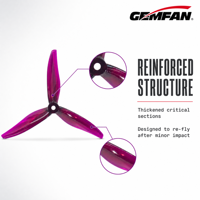 Hélice de course GEMFAN Hurricane 51377 MAX 5 pouces à 3 pales en PC pour drone FPV, 3 pas pour la course haute vitesse