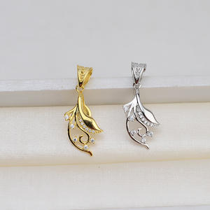 Pendentif en argent S925 fait main avec perle baroque, collier de perles irrégulières tendance, composant de bijoux vide pour femme 1404 - Product Image 2