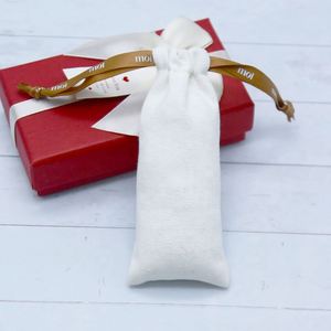 Custom Long Bags <b>Drawstring</b> Necklace Dust Bag Luxury White Cotton Gift <b>Pouch</b> - Product Image 6