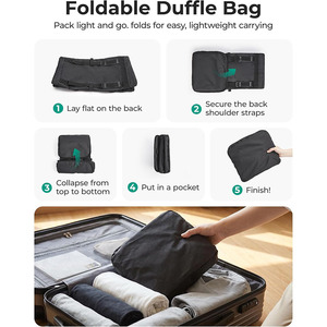 <span class=keywords><strong>Bolsa</strong></span> de Viaje Plegable de Poliéster Vintage de 60L con Cierre de Cremallera, Mochila de Viaje 4 en 1, <span class=keywords><strong>Bolsa</strong></span> de Fin de Semana - Product Image 4