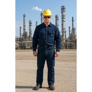 Just In Trend <b>Men's</b> Flame Resistant <b>Work</b> Pants High Waist Straight Leg Denim Cotton Midweight <b>Jeans</b> - Product Image 2