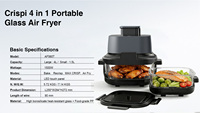 OEM Freidora de Aire y Horno de 1500W con Contenedor Visible de Vidrio de 5.5L/6.5L Intercambiable, Portátil, Desmontable, Ahorra Espacio, Moderna, Táctil, para el Hogar
