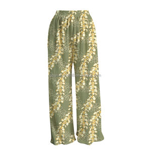 <span class=keywords><strong>Pantaloni</strong></span> Lunghi Arricciati da <span class=keywords><strong>Donna</strong></span> all'Ingrosso con Stampa Floreale Hawaiana e <span class=keywords><strong>Tasche</strong></span> Invisibili, Comodi <span class=keywords><strong>Pantaloni</strong></span> da Relax - Product Image 3