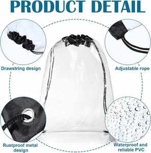 Promotional Custom Printed Design Small School Marketing Waterproof Transparent PVC Clear <b>Backpack</b> <b>Drawstring</b> Pouch Gift Bag - Product Image 2