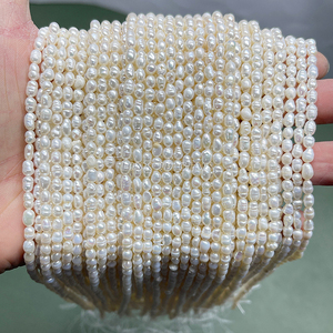 Jd Chất Lượng Cao 3.5-4Mm Nước Ngọt Tự Nhiên Baroque Ngọc Trai Đính Cườm Threaded Nhỏ Gạo Hạt Ngọc Trai Cho Đồ Trang Sức Làm Loose Ngọc Trai - Product Image 2