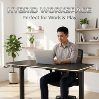 Bureau de jeu RGB AOR Cool, bureau et table d'étude, design ergonomique moderne, vente en gros d'usine de panneaux de protection environnementale