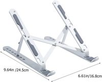 Supports pour ordinateur portable réglables sur 7 niveaux, support pour ordinateur portable en acier carbone, support surélevé réglable pour ordinateur portable pour bureau, compatible avec les ordinateurs portables de 9 à 17,3 pouces