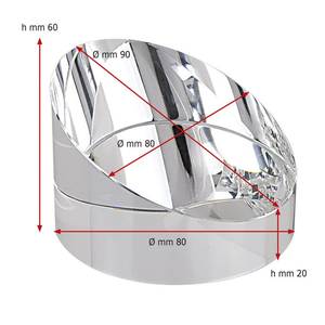 Prensapapeles de Cristal Blanco D80xH55mm, Accesorio de Escritorio de Vidrio Transparente - Product Image 2
