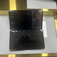 Palette à paupières vide noire mate avec logo personnalisé, miroir, 25 compartiments, étui cosmétique en plastique pour maquilleurs professionnels et salons